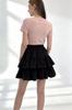 Fashion Women High Waist Tiered Cake Mini Skirt, Sweet Ruffle Layered A-Line Flared Skirt, Lightweight Breathable Casual Short Skirt for Summer