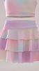 Little Girls 2 Piece Skirt Set, Multicolor Ruffled Dress Close-fitting Top for Sport