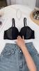 Push-up Plus Size Black Pure Desire Underwear Thin Straps Anti-sagging Seamless Bra for Round Breasts