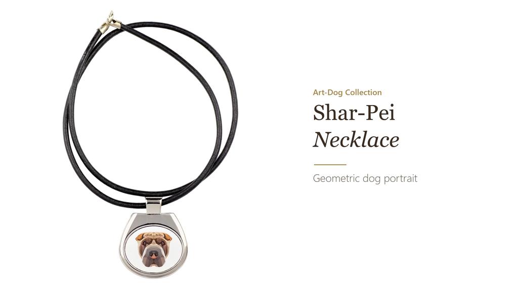 Shar Pei – Necklace with a geometric design and the inscription "Art-Dog" | Art-Dog