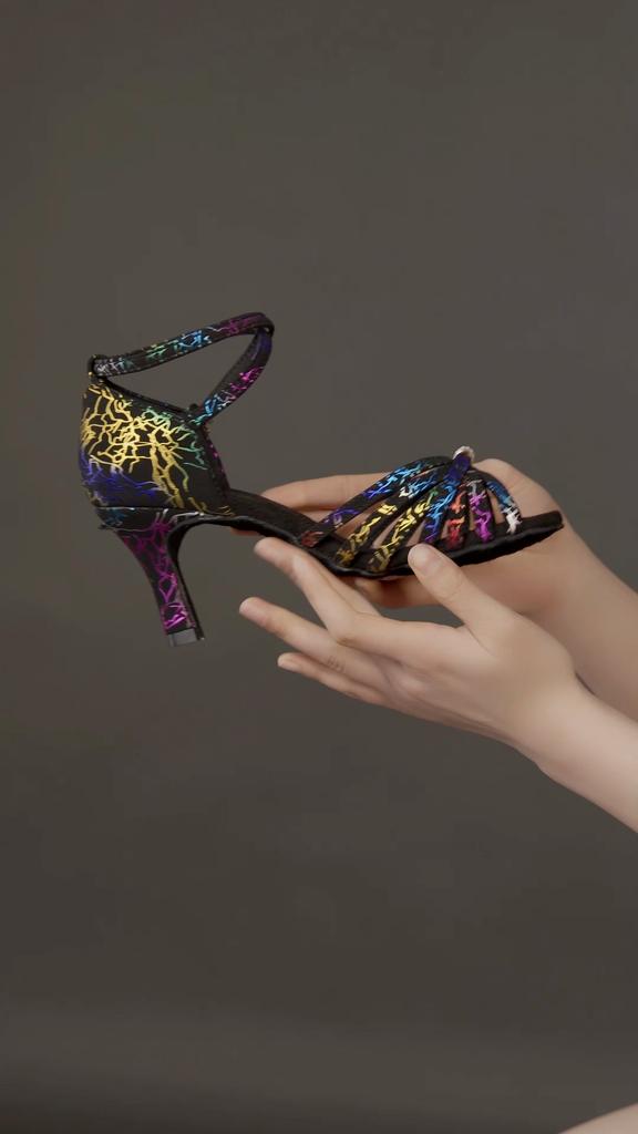 High Heel 7.5CM Multicolor Latin Dance Shoes Women's Salsa  Ballroom Dancing Shoes Indoor
