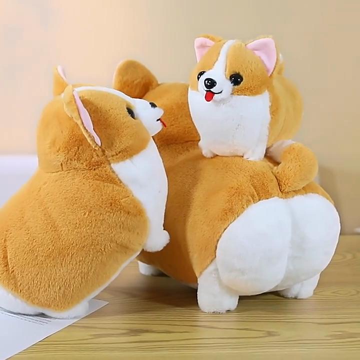 Cozy Corgi Dog Plushie Short-haired Plush Toy Hug Pillow Perfect For Car Decoration