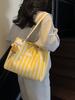 Summer Tote Bags for Woman 2025 Stripe Designer Shoulder Shopper Storage Bag Women Casual Canvas Handbag
