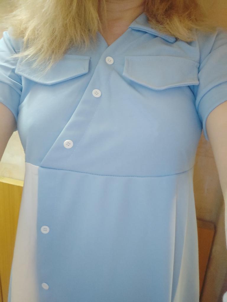 Buy WTEMPO V-Neck Long Dress Korean Robe Summer Women Casual Urban Trendy  Female Elegant Blue Basic Gowns at affordable prices  free shipping, real  reviews with photos  Joom