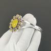 Natural Yellow Onyx Gemstone Handmade Cuff Bangle 925 Sterling Silver Cuff Bangle, Citrine Flower Shape Bracelet For Wife, Unisex Bangle, Gift