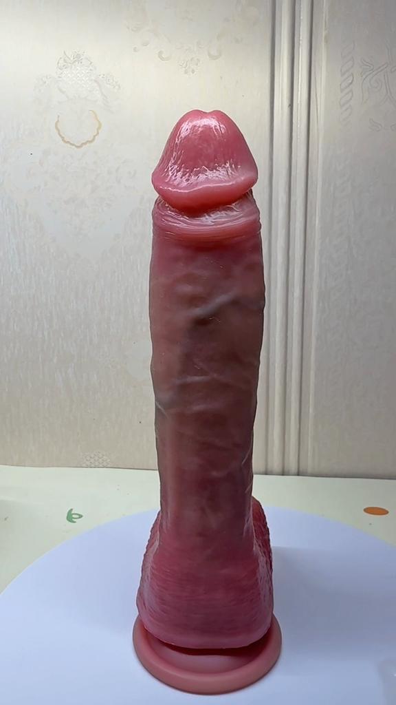 Dildo realist cu mișcări de împingere de 10,5" – Silicon lichid, 10 moduri de vibrație, Alimentat cu baterii, Stimulare anală a punctului G, Jucărie sexuală pentru adulți pentru cupluri și utilizare solo