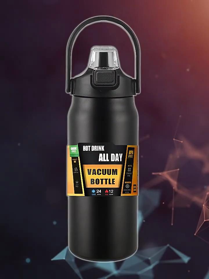 Isolierte Wasserflasche aus Edelstahl, große Kapazität, tragbare Thermoskanne für Outdoor-Sport, Wandern, Reisen, Vakuumisolierter Becher, Heiß-/Kaltgetränkebecher