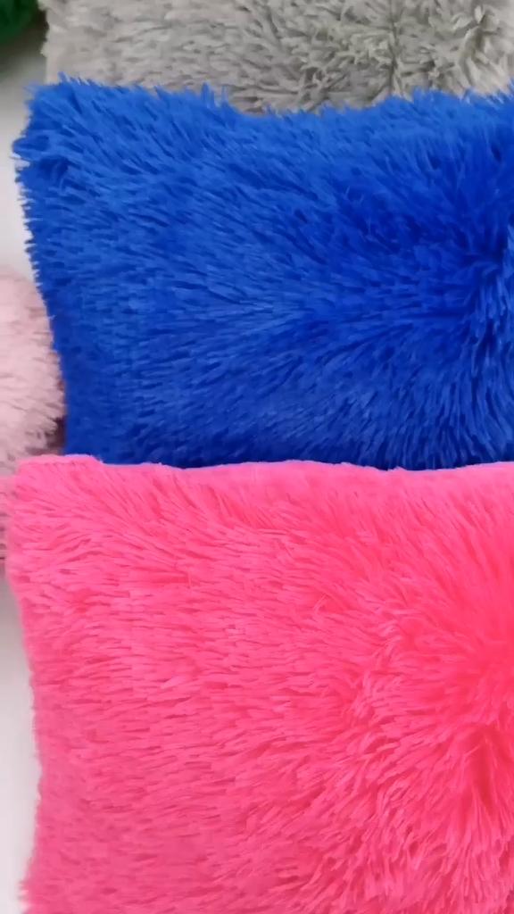 Pack of 2 Throw Pillows Luxury Fluffy Pillows Faux Fur Decorative Pillow Plush Cushion Case Fuzzy for Bed Couch Sofa Living Room Home Decor 16x16 Inch