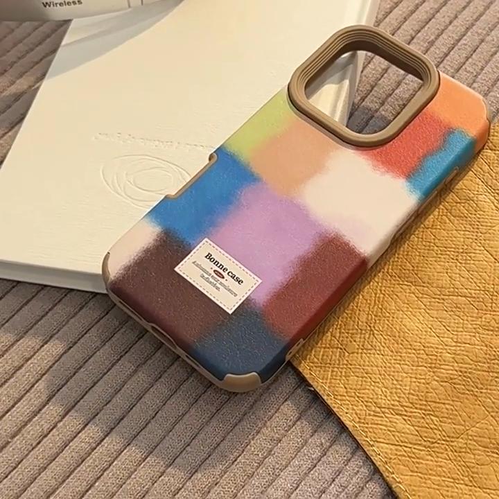 Handyhülle im Block-Spleiß-Stil im Vintage-Look, passend für Apple-Handys