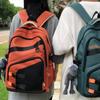 Men Travel Backpack Women Color Block Backpack Junior High School Student Schoolbag