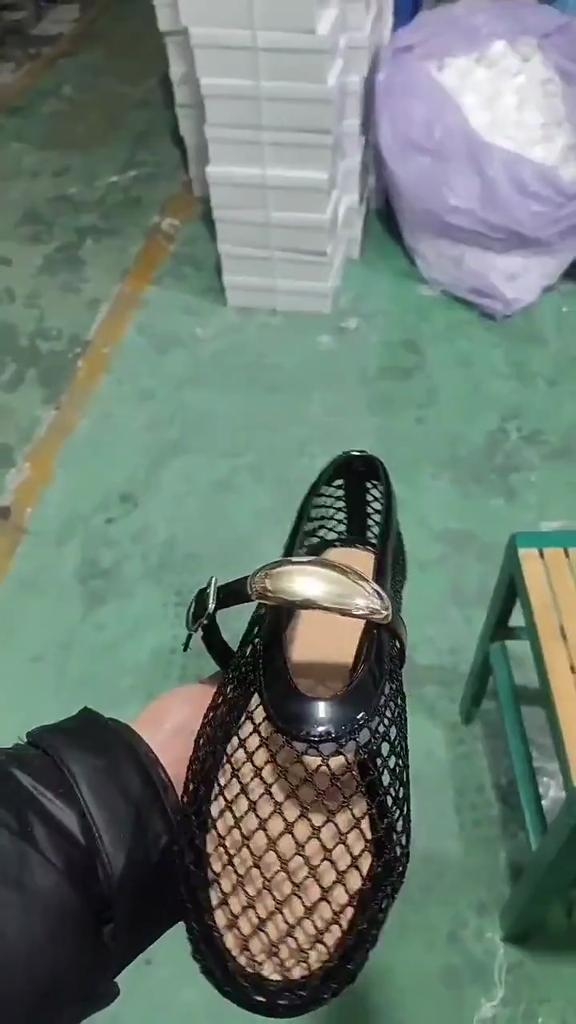 Ladies' Elegant Ballet Shoes - From Formal To Casual, with Cushioned Insoles and Non Slip Rubber Soles - Black Metal Eyelets Flat Shoes