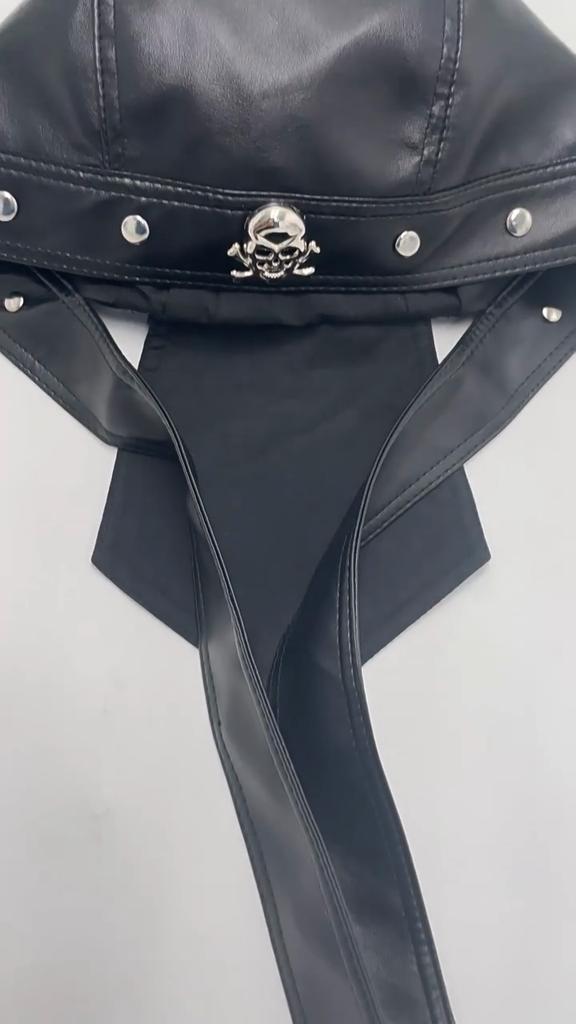 Rivetto Custodia in Pelle Cinturino per la Testa Cappellino Cappellino Harley Cappellino Ferroviario Cappellino Pirata Cappellino Baotou in PU