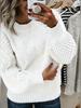Women's Casual Round Neck Sweater - Long Sleeved, Ribbed Texture, Soft and Comfortable, Spring and Autumn Clothing | Round Neck Sweater | Texture