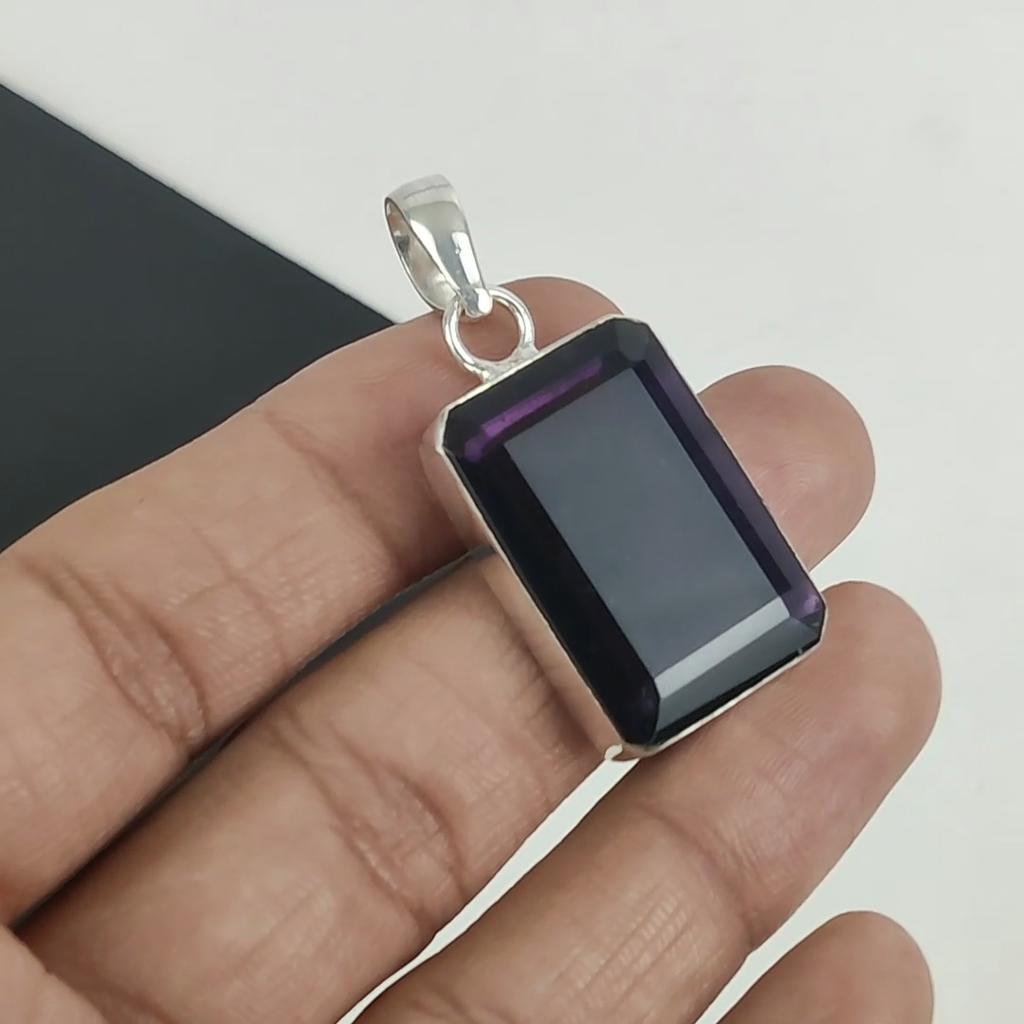 Beautiful Amethyst Gemstone Pendant 925 Sterling Silver- Handmade Design, Everyday Wear Jewelry, Unique Amethyst Pendant Party Wear GIfts