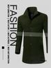 Manteau Trench Luxueux Veste Homme Hiver Chaud Manteau Laine Vêtement Extérieur Long Pardessus