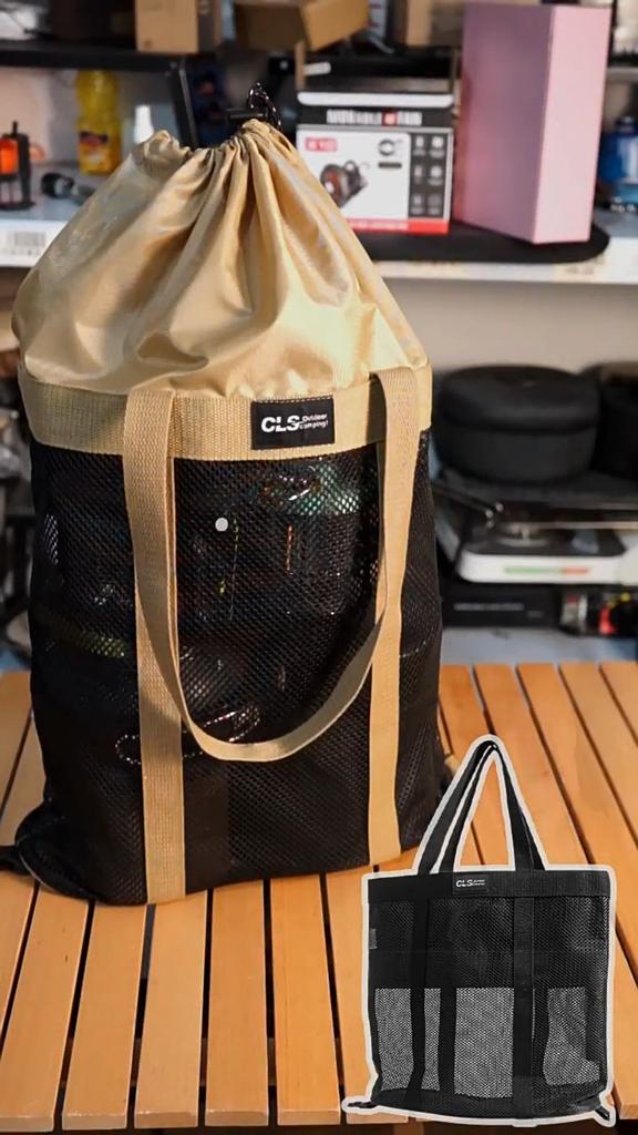 Foldable Storage Bag Heavy Duty Camping Tote Water Resistant Oxford Fabric Portable Organizer Carry Handle Travel Accessory