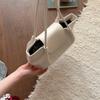 Minimalist Leather Shoulder Bag for Women with Flap Cover Long Strap Elegant Daily Carry Bag