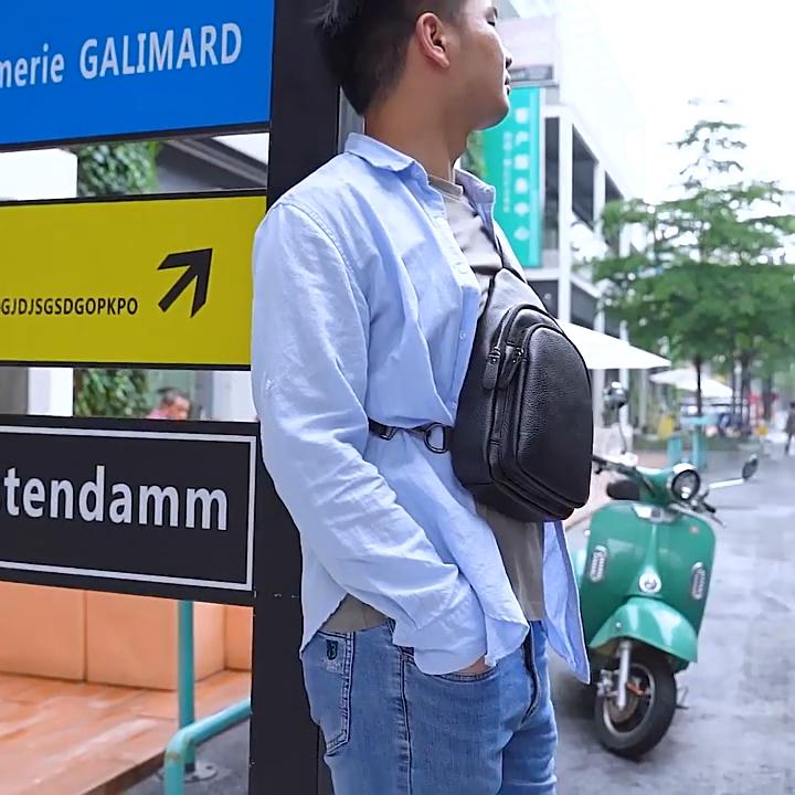 Cross-body Bag for Men Fashion Casual Portable Breathable Multi-pocket Chest Bag
