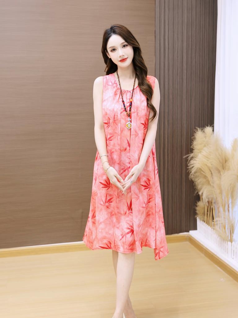 Elegant Woman Summer Dress Casual Loose Plus Size Sleeveless Dresses Female Clothing