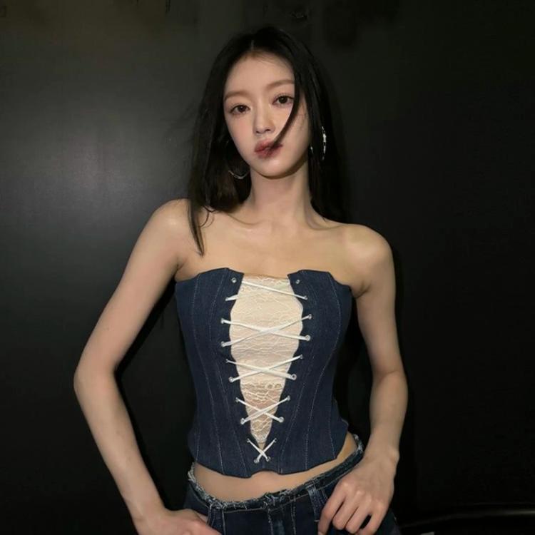 New Women's Solid Color Slim Fit Street Fashion One Neck Strapless Backless Vest