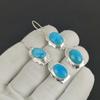 Sleeping Beauty Turquoise Gemstone Hook Earrings 925 Sterling Silver Earring, Handmade Boho Silver Jewelry Dangle Earrings, Party Wear Gift