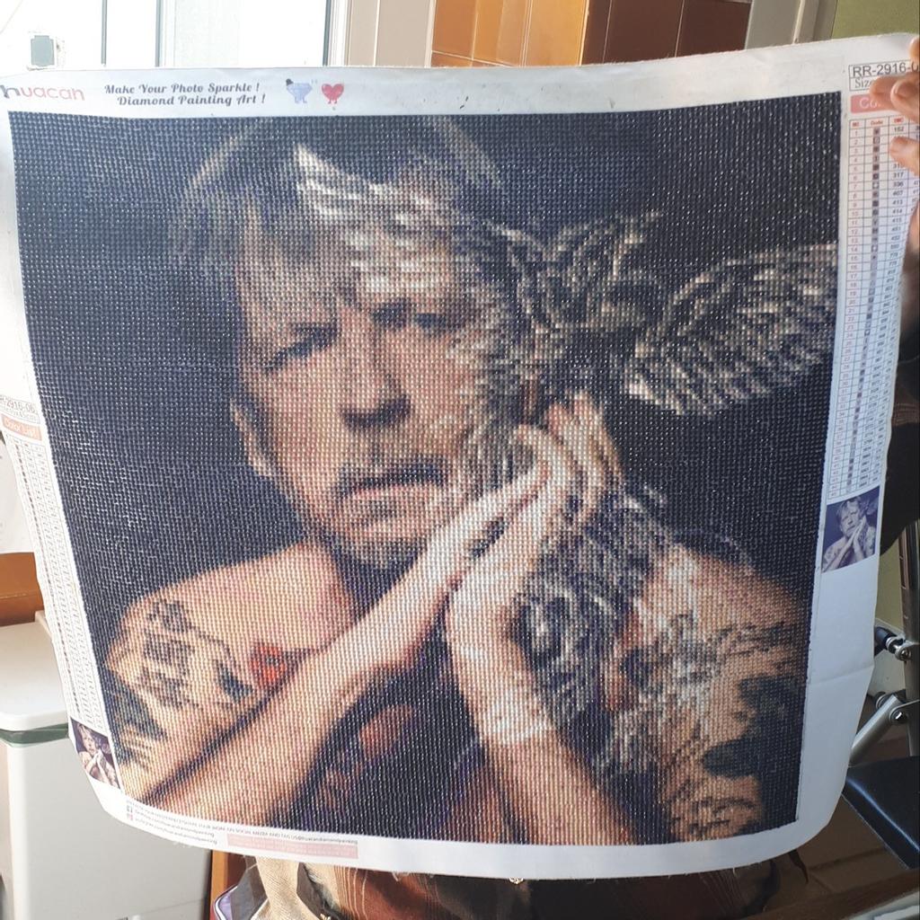 GwyaKawaru 5D Rond Diamant Peinture France Chanteur de Rock Renaud Goldman Croix Nouvel an Broderie en Plastique Artisanat Plein Diamant Peinture,30x40cm