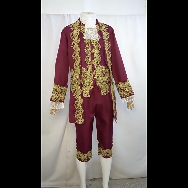 Vintage Prince Cosplay Outfit With Embroidered Details For Role Play And Stage Shows