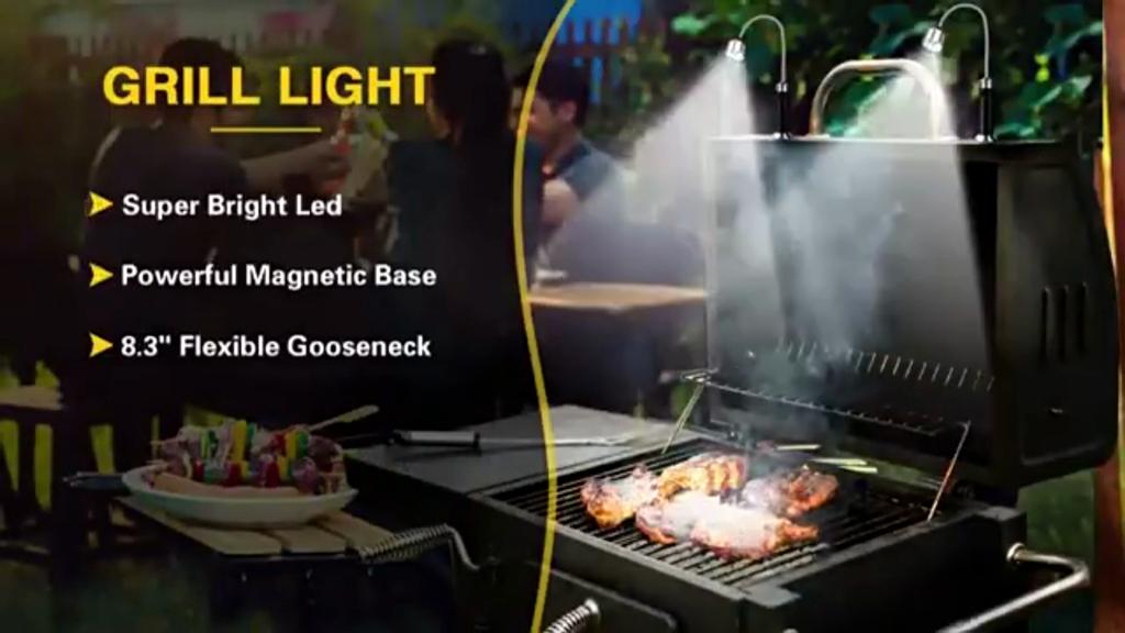 2 Pieces Barbecue LED Flashlights Bright Beam Magnet Base for BBQ Outdoor Car Repair Lighting