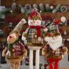 Retractable Christmas Dolls, Plaid Standing Santa Snowman Reindeer Ornaments for Home Decor & Kids Gift
