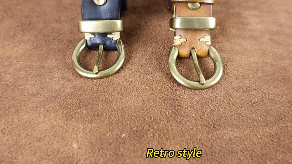 Retro Korean Style Fashion All-match Women's Belt Ladies Copper Buckle Genuine Leather Cowhide Jeans Belt Female