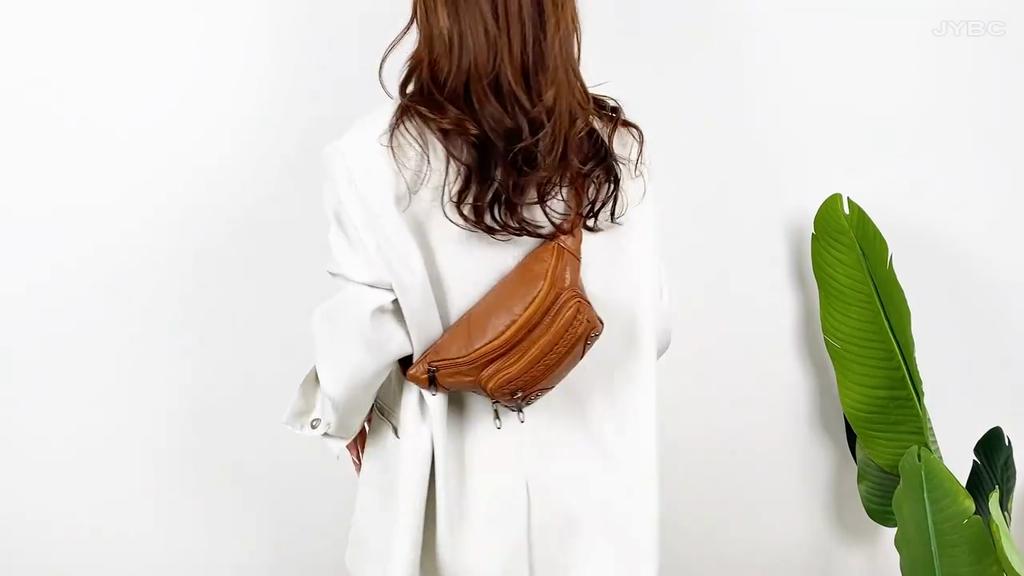 Large Capacity Women's Crossbody Bag Solid Color Chest Bag PU Waist Bag Mobile Phone Bag
