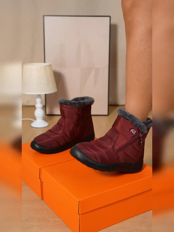 Γυναικείες μπότες 35-43 Plus Size Γυναικείες μπότες αδιάβροχη επάνω σόλα Pu αντιολισθητική ελαφριά Keep Warm Winter Snow Boots