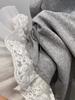 Summer pure cotton Lace splicing t shirt for Women solid O-neck short sleeve T-shirts Lotus leaf Slim Elastic Skinny white Tops