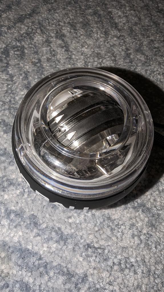BeSokar Gyroball, Pallina Giroscopica per Allenamento Polso, 5 Livelli di Resistenza, LED, con Borsa e Braccialetto (Guscio metallico