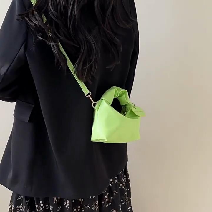 Yogodlns Trendy Casual Women's Handbag PU Wrinkled Bag Shoulder Bag Solid Color Female Hobos Messenger Bag For Outings Shopping