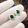 Green Onyx Gemstone Earrings 925 Fine Silver Handmade Jewelry Push Back Studs EE-159-18