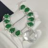 Amazing Emerald Gemstone Handmade 925 Sterling Silver Electroform Necklace, White Topaz Silver For Wife Unisex Pendant Anniversary Gifts