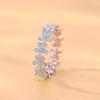 WOSTU 925 Sterling Silver Small Blue Wreath Finger Ring Enamel Flower Ring for Women Valentine's Day Gift Romantic Fine Jewelry