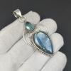 Natural Labradorite Gemstone Silver Pendant in 925 Sterling Silver- Handmade Design, Everyday Wear Jewelry, Unique Blue Topaz Pendant Gift