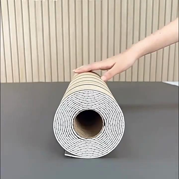 Thickened Faux Grille Self-Adhesive Fluted Panel Wallpaper Waterproof MoistureProof Home Accent Wall Renovation Sticker