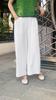 Johnature Women Vintage Wide Leg Pants Summer Chinese Style Elastic Waist Solid Color Trousers Loose Casual Pants