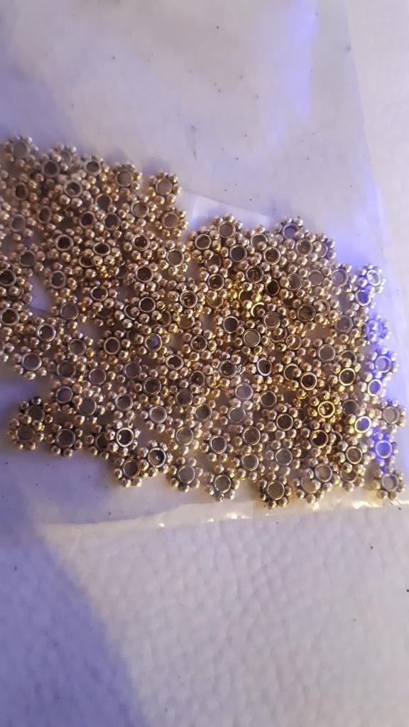 Acheter 100 Pièces De Perles D'espacement En Forme De Marguerite Tibétaine En Argent, Résultats De Bijoux, Accessoire De Bricolage