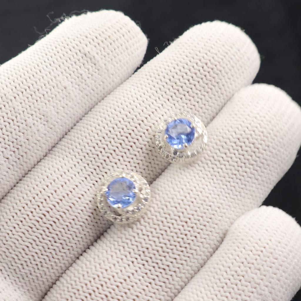 Tanzanite Gemstone 925 Sterling Silver Jewelry Zircon Earrings Women Studst0.41" CZE-8-9