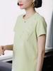 Plus Size Summer Women Basic Cotton Top O Neck Pink Green Embroidery Sweet T-Shirt Large Size Elegant Ladies' Tee M-4XL