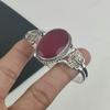 Beautiful Ruby Gemstone Handmade 925 Sterling Silver Cuff Bangle, Ruby Bangle,For Wife, Unisex Bangle, Gifts For Anniversary