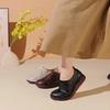 Johnature Genuine Leather Soft Soled Women's Shoes Casual Versatile Lace-up Soft Cowhide Flats