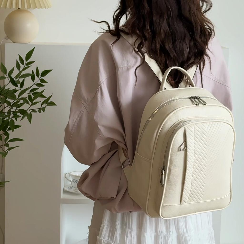 Stilvoller gesteppter Rucksack für Damen Modisches Design mit mehreren Taschen und verstellbaren Trägern