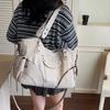 PU Shoulder Bag Women's Fashion Tote with Star Stud Detail and Dual Side Zip Pockets