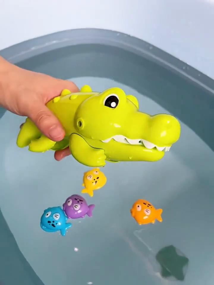 Nteractive Crocodile Bath Toy for Kids, Educational Water Playset, Durable Plastic, Fun Feeding Action, for Ages 0-3