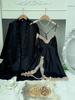European and American Style Women's Pajama Set Camisole Dress and Robe Set  2 Piece Sleepwear Sexy Lace Loungewear